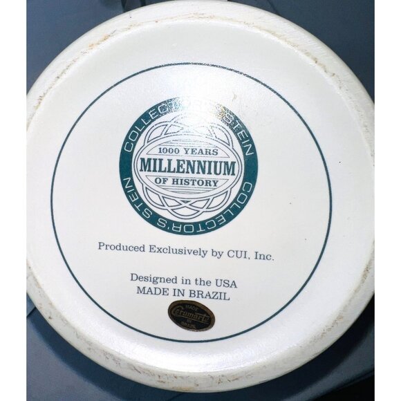 RARE 1000 Years Millennium Collectors Stein By CUI Inc Made In Brazil Globe Top - Picture 4 of 9